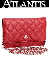 2025年最新】chanel チェーンウォレット キャビアスキン 赤の