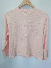 ◇ ⊂ SM2 サマンサ モスモス 刺繍 長袖 Tシャツ カットソー サイズF ピンク レディース E  【1505290034043】