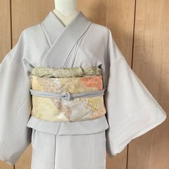 色無地セット　袷　白梅鼠（しらうめねず）　一つ紋