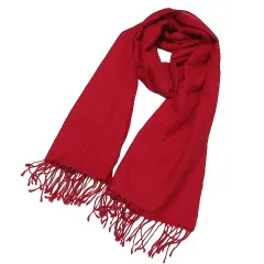 ランバン LANVIN Collection 大判ストール カシミア100% フリンジ 赤 レッド ■GY09 Xのサムネイル