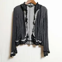#anc ピンクハウス PINKHOUSE ジャケット デニム調 レース パール M 黒系 レディース [894695]のサムネイル