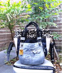 ★専用　確認★　デニムリメイクワイヤーポーチ⭐ デニム ワイヤーポーチ 15cm口金 りすタグ ハンドメイド ポーチ