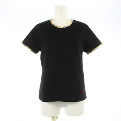 バーバリー ロンドン BURBERRY LONDON Tシャツ カットソー 半袖 クルーネック ノバチェック ストレッチ 2 M 黒 ブラック ベージュ /KU ■BM