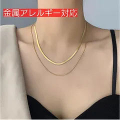 大人気??2連 ネックレス チェーン チョーカー 韓国 シンプル ゴールド