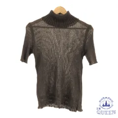 【訳アリ】 トップス ニット 薄手 タートルネック 半袖 レディース ブラウン 901-13048 送料無料 古着