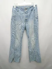 ◇ PAGEBOY ページボーイ スリット カットオフ ジーンズ デニム パンツ サイズ26M ライトブルー レディース P  【1406110013890】