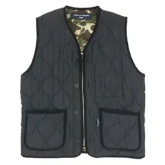 COMME des GARCONS HOMME コムデギャルソンオム HL-V001 裏地カモフラ柄 迷彩 中綿 キルティング ベスト ブラック系 M【中古】のサムネイル