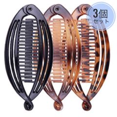 上品☆ヘアクリップ 3個セット 韓国 べっ甲風 まとめ売り