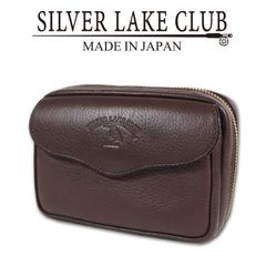 シルバーレイククラブ SILVER LAKE CLUB 鹿革 ポーチ カワセミ メンズ レディース ブラウン系 茶 日本製 定価16500円