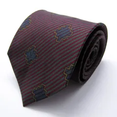 ヴァレンチノ ブランド ネクタイ ロゴ ストライプ柄 小紋柄 シルク イタリア製 PO メンズ グレー Valentino 【中古】