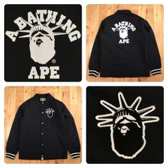 NYC カレッジロゴ コーチジャケット Mサイズ ブラック a bathing ape BAPE coach jacket エイプ ベイプ アベイシングエイプ