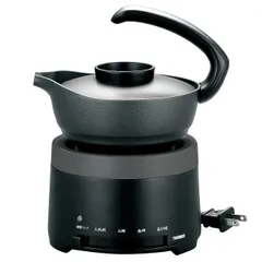 ヴィンテージ熱燗器 湯煎 酒燗器 熱燗器 黒結晶 大 お燗器 日本酒用 : 山長陶芸