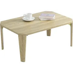 【人気商品】折りたたみ 完成品 【木目調天板がスタイリッシュ】 軽量 机 ヴィンテージ テーブル リビング ソファテーブル センターテーブル 幅75×奥行50×高さ32 ローテーブル ナチュラル 萩原(Hagihara) MT-6860NA