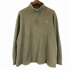Polo by Ralph Lauren ポロバイラルフローレン ハーフジップ セーター 大きいサイズ  アメカジ オリーブ (メンズ XXL) 中古 古着 O9530