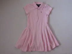 ポロ ラルフローレン polo ralph lauren アウトレット 子供服 女の子 6歳 約 120cm 半袖 ワンピース ピンク ポロ地 スモールポニー 春 夏 ★3 ガールズ 女児 キッズ 【中古】 ユーズド リサイクル こども