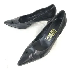 フェラガモ/Salvatore Ferragamo★ポインテッドトゥパンプス【5.5C/22.0/黒/BLACK】ハイヒール/Shoes/pumps◆Q-175<sale>