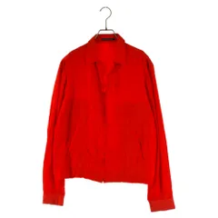 Yohji Yamamoto POUR HOMME (ヨウジヤマモト プールオム) 01SS オープンカラー シルクジップアップ ジャケット レッド HX-Y05-460のサムネイル