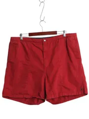 【お得なクーポン配布中!】 90s ポロ ラルフローレン コットン チノ ショートパンツ メンズ XL オールド ショーツ 短パン バギーズ タイプ ノータック ワンポイント 赤