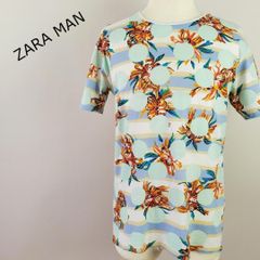 D222160 ZARA MAN 花柄 リネン混 半袖カットソー - メルカリ