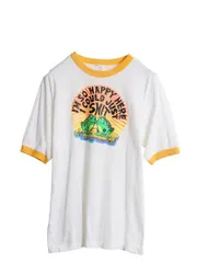 【お得なクーポン配布中!】 80s USA製 カエル キャラクター イラスト プリント リンガー Tシャツ L 小さめ メンズ レディース M / ヴィンテージ チャンピオン ツートン
