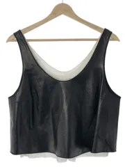 3.1 Phillip Lim スリーワンフィリップリム メッシュレイヤードレザータンクトップ ブラック 4のサムネイル
