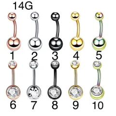 1個  へそピアス ボディピアス 14G バナナバーベル
