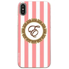 【新品未使用】Xperia 1 IV SO-51C SOG06 クリア ハードケース ( ストライプピンク イニシャルE ) ボーダー ストライプ イニシャル cl-initial1-so51c-ca025_a_e