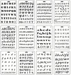 Copeflap ステンシルシート 12枚組 手帳 テンプレート ステンシルプレート 数字 文字 描画( アルファベット)