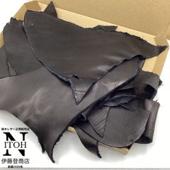 【大容量！】国産レザー　艶ありスムース　ハギレ 350グラム　1.3mm～1.5ｍｍ　黒　◆共通画像◆　革　レザー　本革　牛革　皮革　　レザークラフト　ハンドメイド　送料無料 250401-51