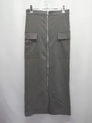 ◇ ⊆ しまむら ダブルジップアップ ロング丈 タイト スカート サイズM チャコールグレー系 レディース E  【1503040004179】