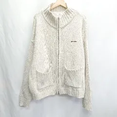 ■ ⊇ Perushu ペルーシュ ブランドロゴ刺<!-利用不可文字-!> 長袖 ニットジャンパー サイズL アイボリー メンズ E  【1502060004138】のサムネイル
