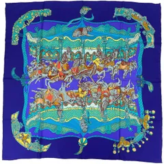HERMES カレ90 シルク　TOURNEZ MANEGE メリーゴーランド 2025年最新】エルメス スカーフ tournez manegeの人気アイテム
