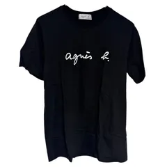 C399 agnes b. アニエスベー Tシャツ 半袖 ブラック ロゴ シンプル カジュアル メンズ L