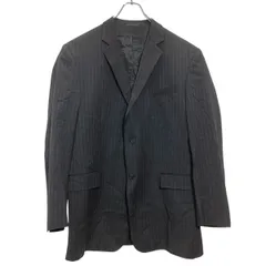 Calvin Klein テーラードジャケット 3XL～ ブラック ピンストライプ カルバンクライン ビッグサイズ 古着卸 アメリカ仕入 a702-5338のサムネイル