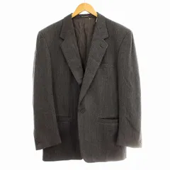 ジャンニヴェルサーチ ヴェルサーチェ GIANNI VERSACE テーラードジャケット ブレザー ストライプ ウール シングル 48 グレー /☆Gのサムネイル