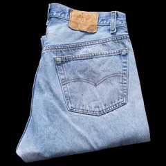 80s USA製 Levi'sリーバイス 501 リペア デニムパンツ ボロ W38★195 オールド ビンテージ ジーンズ ストレート ハチマル ダメージ
