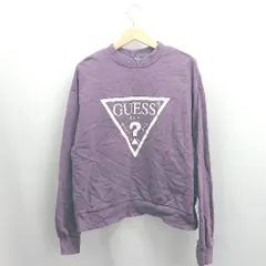 ◇ ⊇ GUESS ゲス ロゴプリント 長袖 トレーナー サイズF パープル レディース E  【1504240006840】