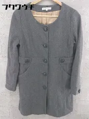 ■ grove グローブ ノーカラー コート サイズL グレー レディース 【中古】 【1002801090869】