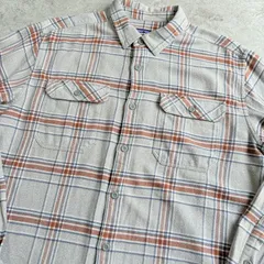 2018年製 patagonia Fjord Flannel 【lightgray × brown】 パタゴニア ヘビーネルシャツ ヘビネル フィヨルドフランネル ネルシャツ  【 ライトグレー × ブラウン 】