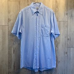 LACOSTE 90s DEVANLAY社 ヴィンテージ 無地 ストライプ 水色 ビッグサイズ【メンズL】