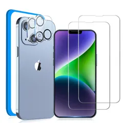【人気商品】強化ガラス 用 フィルム フィルム 極薄タイプ アイフォン14 iphone14 iphone14 ］iphone14 液晶フィルム カメラフィルム［2枚 保護シート iPhone14 【浮きなし/高透過率/あいふおん14フィルム/ガイド枠付き】