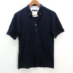 s■ユナイテッドアローズ/Rhythm of Life 鹿の子地 半袖ポロシャツ【M】紺/MENS/75【中古】