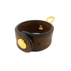 【天白】エルメス グローブホルダー オーストリッチ ブラウン ゴールド金具 チェーン アクセサリー 小物 その他 