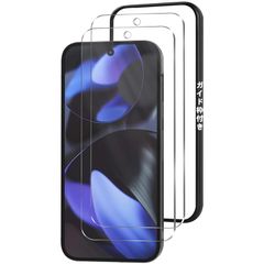 Huy グーグルピクセル9/ピクセル9 Pro保護フィルム【ガイド枠】- 旭硝子仕様 pixel9/pixel9 Pro フィルム2枚 pixel9/pixel9 Pro 強化ガラス 硬度9H 高 透過率 耐衝撃 飛散防止 傷防止 耐指紋 気泡ゼロ 撥油性 0