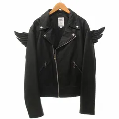 アディダス adidas ×ジェレミースコット JEREMY SCOTT 11AW JS WINGS LEATHER RIDERS JACKET レザーライダースジャケット 革ジャン ウイング 黒 ブラック Lサイズ O21147 0908のサムネイル