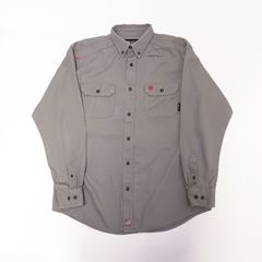 ARIAT アリアット 長袖 ワークシャツ ワンポイント 刺繍 グレー系 L B202507
