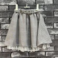 【used items】　子供服　女の子　120 　スカート　チェック柄　グレー