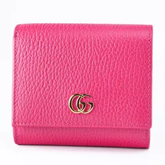新品 グッチ GUCCI 二つ折り財布 ミニ財布 レディース プチ マーモント ダブルG ピンク 598587 CAO2G 5744