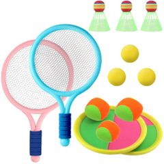 【迅速発送】Ailunate バドミントン テニス おもちゃ ラケット 子供 外遊び フライングキャッチボール 子ども ボール シャトル 室内 スポーツ 運動