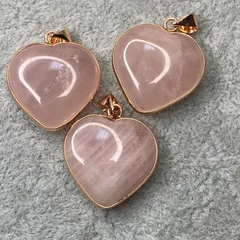 98  ローズクォーツ　天然石　ハート　ペンダントトップ